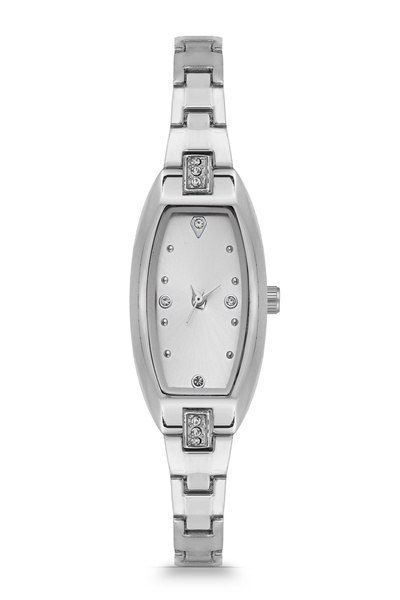 Newera Watch ساعة يد نسائية معدنية مستطيلة الشكل مرصعة بالأحجار