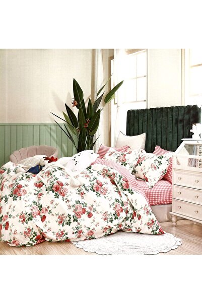 Five Store Double bed linen with elastic bed cover, Tansy, ranforce cotton, m...