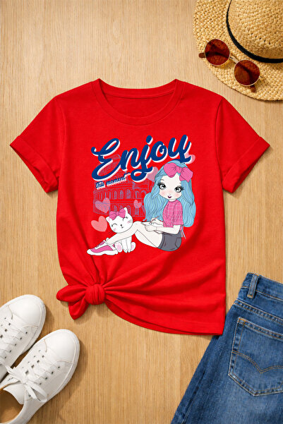 MYADA Enjoy This Moment Printed 100% Cotton Premium T-Shirt 27021