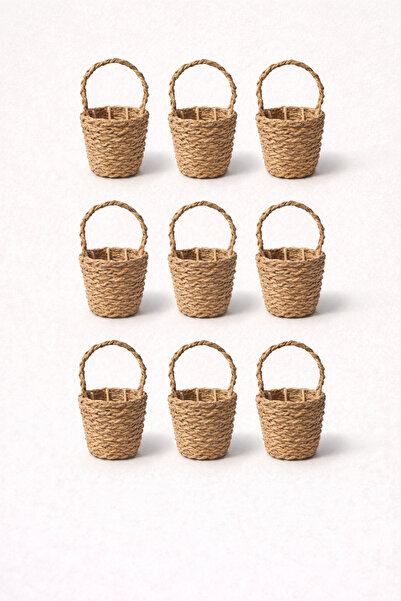 Handmade Minyatür Örgü Sepet 10 Adet