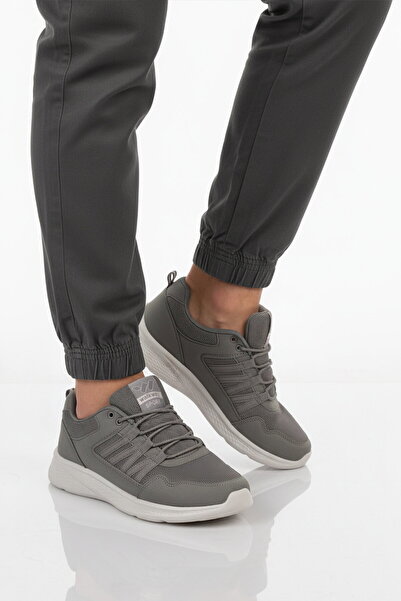 WALKWAY Pantofi sport pentru bărbați, flexibili, cu șireturi, din plasă afuma...