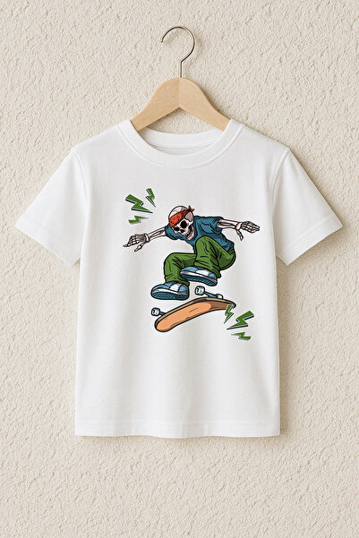 MYADA Μπλουζάκι από 100% βαμβάκι Premium με στάμπα Skateboarder Style Skeleto...