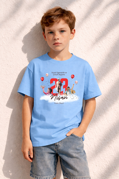 MYADA Μπλουζάκι 23 Απριλίου με θέμα τα Παιδιά του Ατατούρκ, 100% βαμβακερό, P...