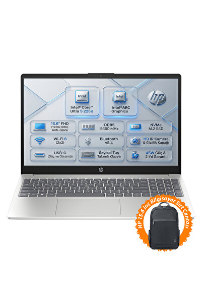 HP AI 15 Intel Core Ultra 5 225U 24GB 1TB SSD 15.6" FHD Freedos Laptop D51E0E...