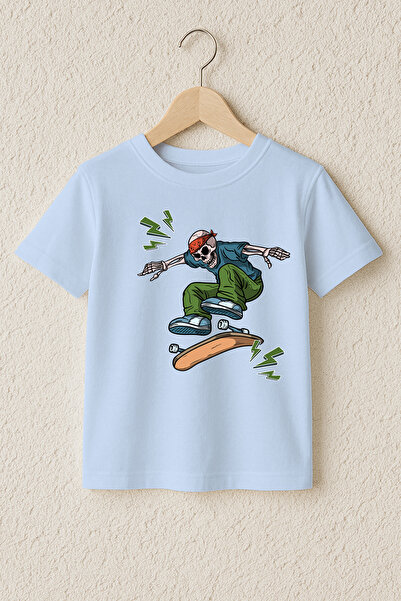 MYADA Μπλουζάκι από 100% βαμβάκι Premium με στάμπα Skateboarder Style Skeleto...