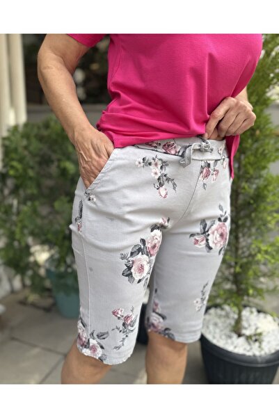 DenizEge Λουλουδάτο Ιταλικό Σορτς Γκρι