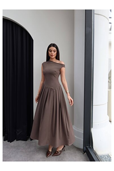 ESRAHELVACI Boat Neck Pleated Dress
