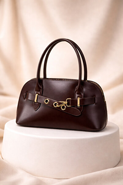 Miernebag Geantă crossbody pentru femei Glow cu detaliu cataramă, maro