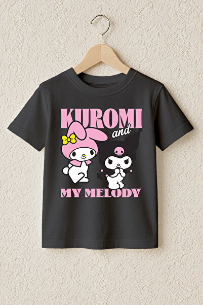 MYADA Μπλουζάκι Kuromi My Melody με στάμπα, 100% βαμβακερό, υψηλής ποιότητας ...