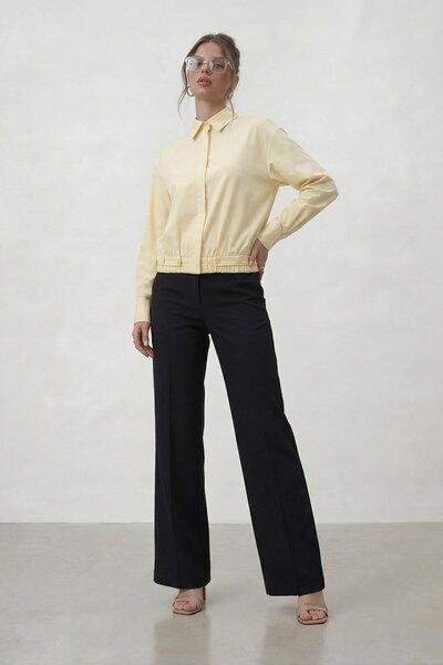 VAGGON Cămașă cu detaliu elastic ascuns în talie