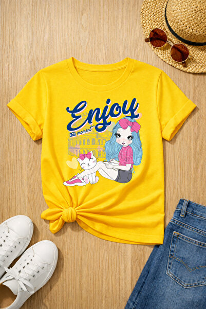 MYADA Απολαύστε αυτή τη στιγμή Τυπωμένο μπλουζάκι από 100% βαμβάκι υψηλής ποι...