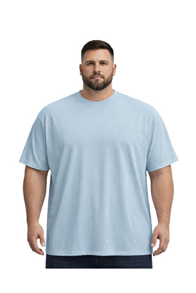 BattalModa Erkek Büyük Beden Prada Basic Kısa Kollu Tişört 3XL-4XL-5XL-6XL-7X...
