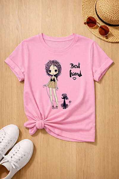 MYADA Μπλουζάκι Best Friend με στάμπα, 100% βαμβάκι, Premium 27019