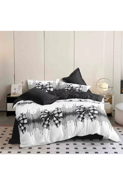 Five Store Lenjerie de pat matrimonial, Ribon, bumbac mercerizat, multicolor,...