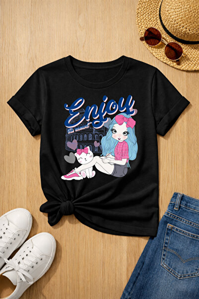 MYADA Απολαύστε αυτή τη στιγμή Τυπωμένο μπλουζάκι από 100% βαμβάκι υψηλής ποι...