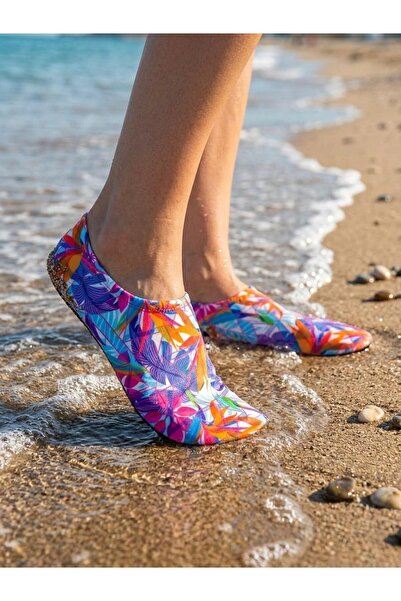 Minissa Pantofi de piscină pentru femei cu talpă anti-alunecare, țesătură pen...