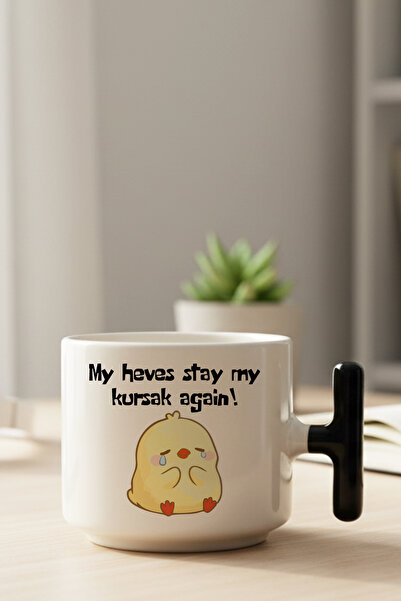 giftkonsept Hevesim Again in My Heart, Chick Printed Fun Gift T-Latte Cup wit...