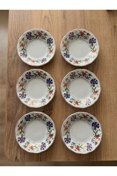 AiroBazar Porcelain Tea Plate with Tulip Motif, Traditional Tulip Pattern Cof...