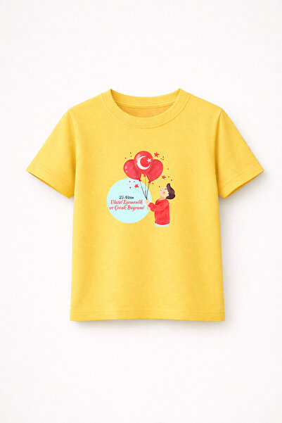 MYADA 23 Απριλίου Τις Παιδιά του Ατατούρκ Τυπωμένο 100% βαμβακερό μπλουζάκι υ...