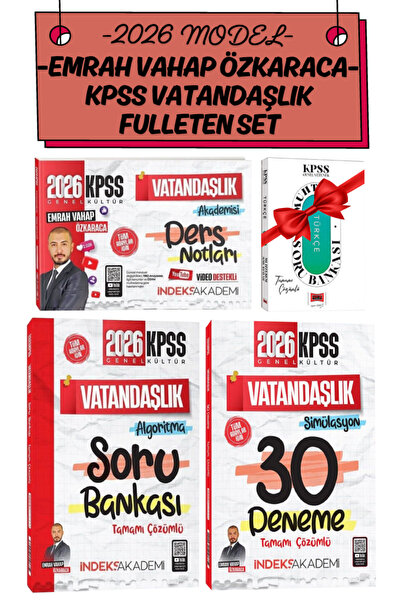 İndeks Akademi Emrah Vahap Özkaraca 2026 KPSS Vatandaşlık Ders Notları+Tamamı...