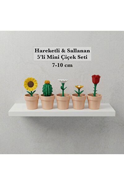 3DcraftTr 3D craftTr Hareketli & Sallanan 5'li Mini Çiçek Seti - Neşeli Masa ...
