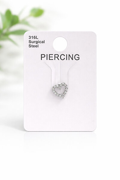 BERF JEWELLERY Kalp Taşlı Piercing