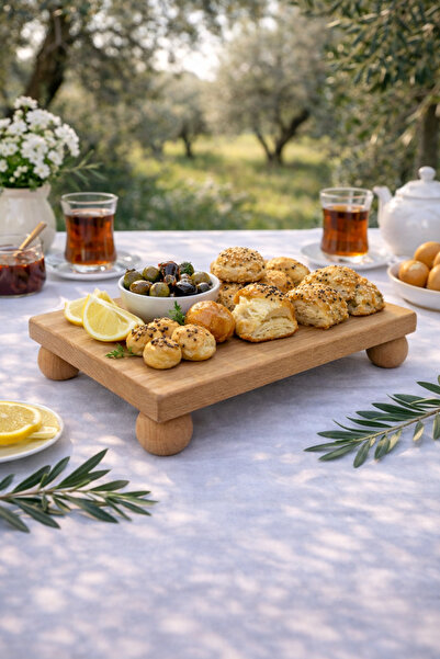 justwood Beech Wood Risus Top Square Presentation Stand with Legs 17X25 cm | ...