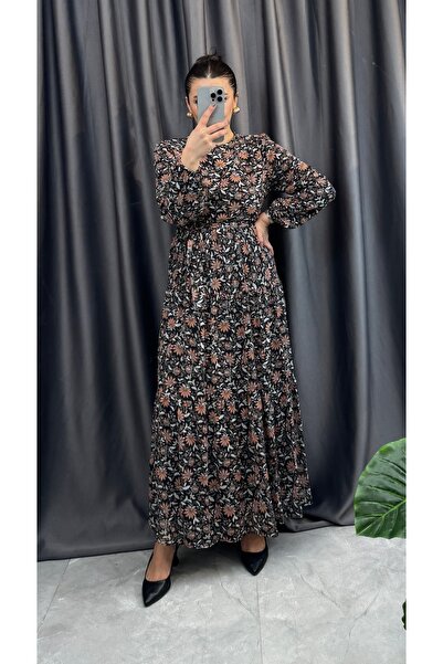NİSUM MODA Chiffon Patterned Dress