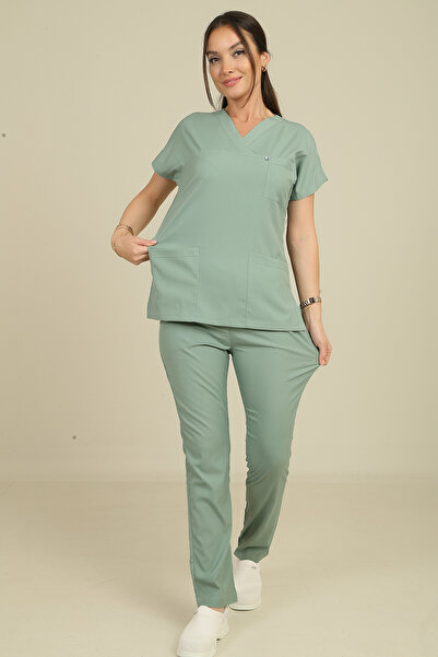 DENİZ İŞ Women's Yarasakol Belinda Scrubs Set - Mold Green