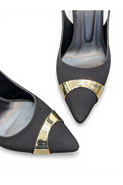 Elexus Γυναικείο στιλέτο μεσαίου τακουνιού με πέτρινα διακοσμητικά στο δάχτυλο