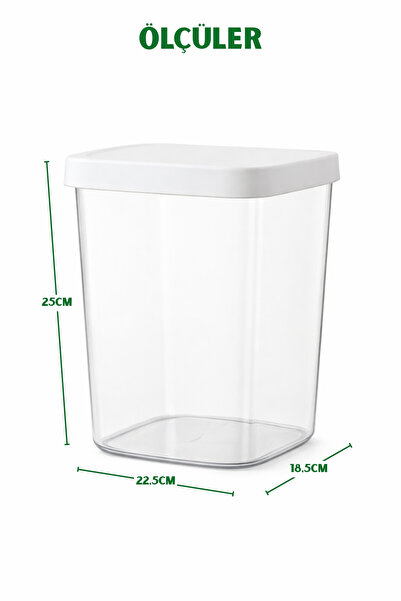 Nandy Home 5500Ml. Düz Kapaklı 2'li Set Maxi Boy Saklama Kabı - Erzak Saklama Kabı