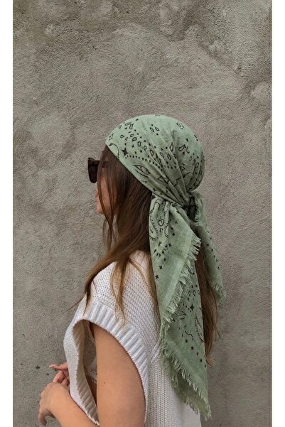 Markiz Takı Kujten Model Light Green Four Seasons Thin 70*70 Scarf