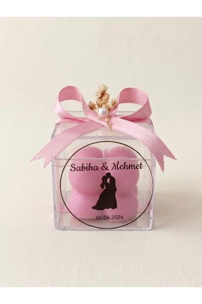 MUM GUA GOLD Kutulu Bubble Nikah,nişan,kına,davet,özel gün hediyeliği 10 adet