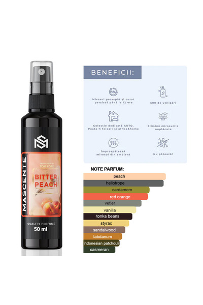 MASCENTE BITTER PEACH Parfum AUTO + Bradut gratuit Inspirat de Tom Bitter Peach
