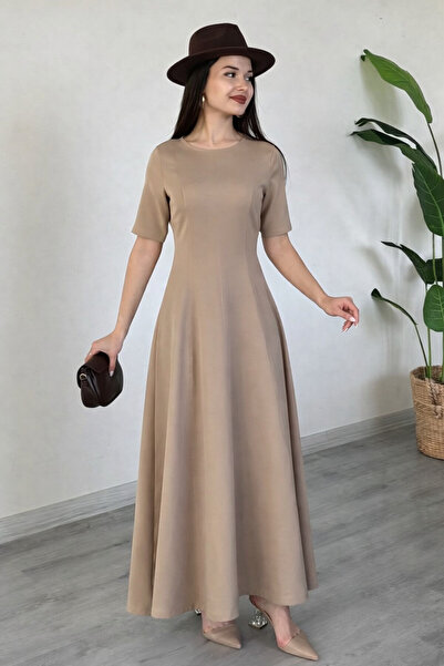 Şamdan Short Sleeve Long Dress