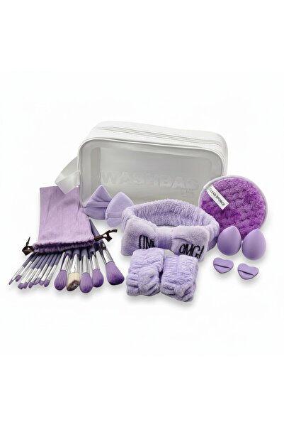 Floraglow Skin Care and Makeup Application Set 25 Pieces Purple