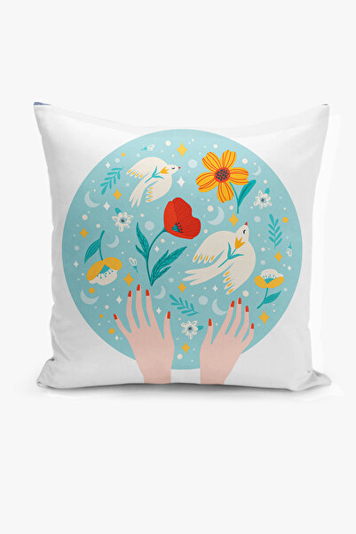 Filamente Κάλυμμα μαξιλαριού διπλής όψης με ψηφιακή εκτύπωση - Σχέδιο λουλουδ...