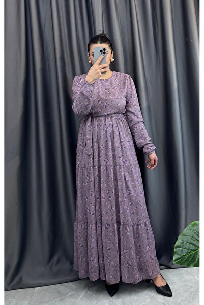 NİSUM MODA Chiffon Patterned Dress