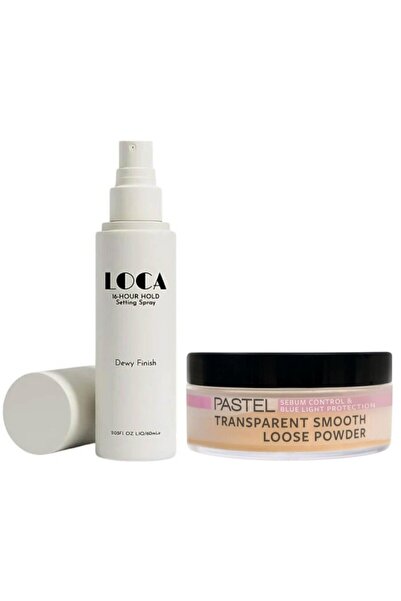 B H BIO HAIR مجموعة سبراي تثبيت مكياج لوكا + بودرة سائبة لمكياج يدوم 16 ساعة ...