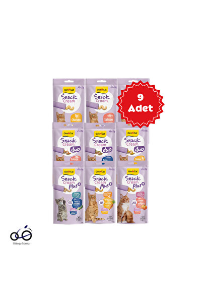 Gimcat Snack Cream Karışık Kedi Ödülü 6x15gr 9 Adet