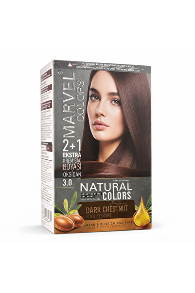 Marvel COLORS NATURAL COLORS Saç boyası 3,0 DARK CHESTNUT (Koyu Kestane)