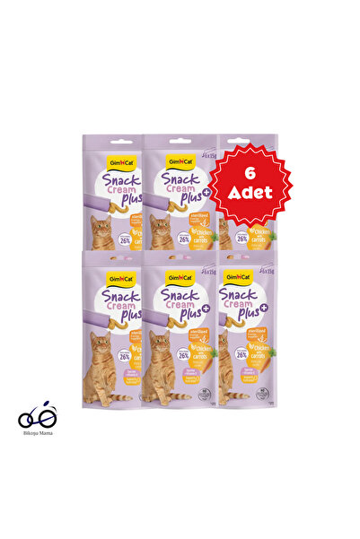 Gimcat Snack Cream Tavuklu & Havuçlu Kısırlaştırılmış Kedi Ödülü 6x15gr 6 Adet