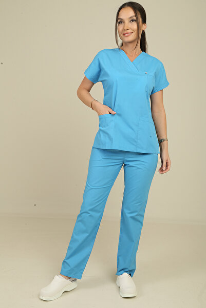 DENİZ İŞ Women's Terycotton Scrubs Set - Turquoise