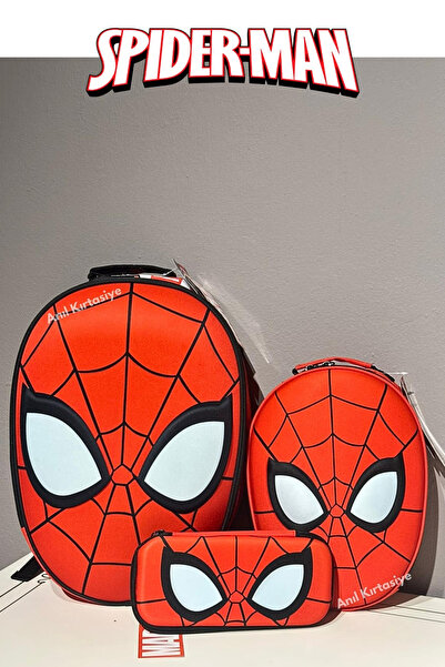 Marvel Spider-Man Spider-Man Licensed Embossed Primary School Bag, Lunch Bag,...