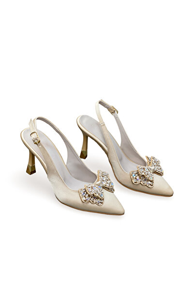 Elexus Γυναικείο στιλέτο μεσαίου τακουνιού με λεπτομέρεια φιόγκου από πέτρα