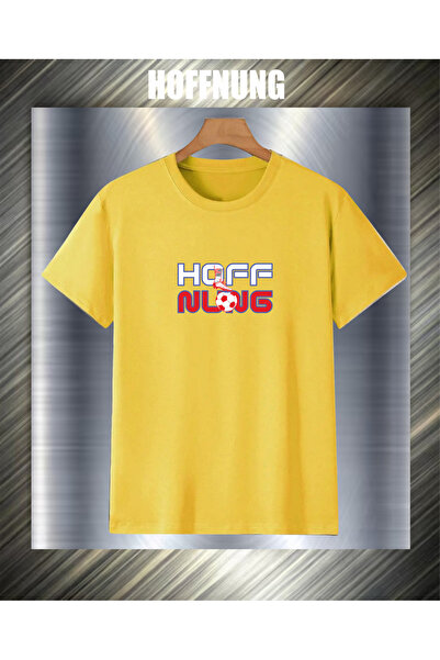 HOFFNUNG Unisex Short Sleeve Round Neck Footballplayer Printed Solid Color Ts...