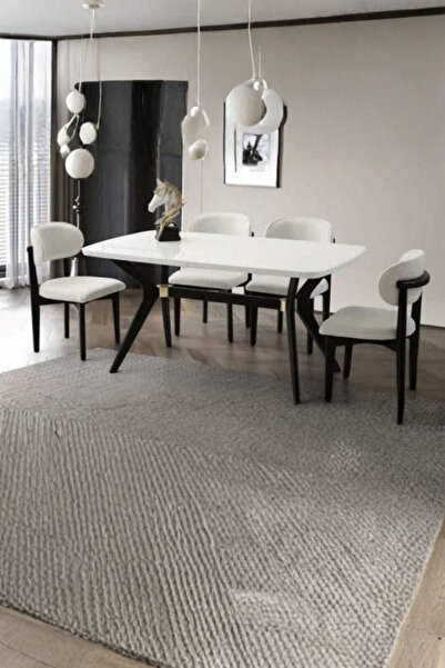 Savita Home Anka HG Masa 160+30x90 Kar Beyaz Victory Ayak Siyah Nergis Bukle ...