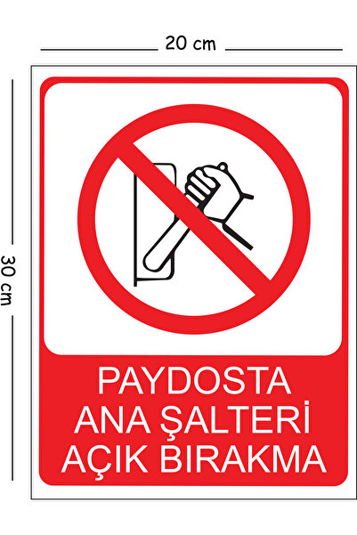 Mayeka Metal Paydosta Main Switch Open Release 20X30 cm A4 Warning Work Safet...