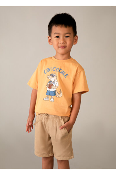 MAYORAL Boy's Brown Linen Bermuda Shorts - 03202