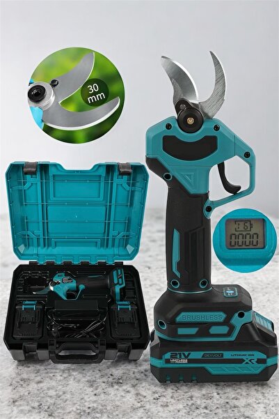 STANVOLT Profesyonel 21V Çift Akülü Ağaç Odun Dal Kesme Makinası Şarjlı Dijit...